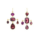 Grainne Morton Vintage Glass Balance Drop Earrings with vintage glass and rhinestones in 18k gold-plated silver