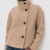 Cropped Funnel Jacket Boucle by Harris Warf