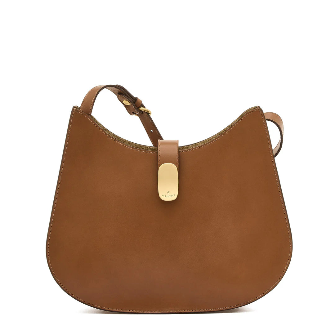 Il Bisonte Atelier hobo bag in chocolate smooth vegetable-tanned Italian leather