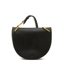 Il Bisonte Consuelo Crossbody Bag in black vegetable-tanned Italian leather with brass ring details