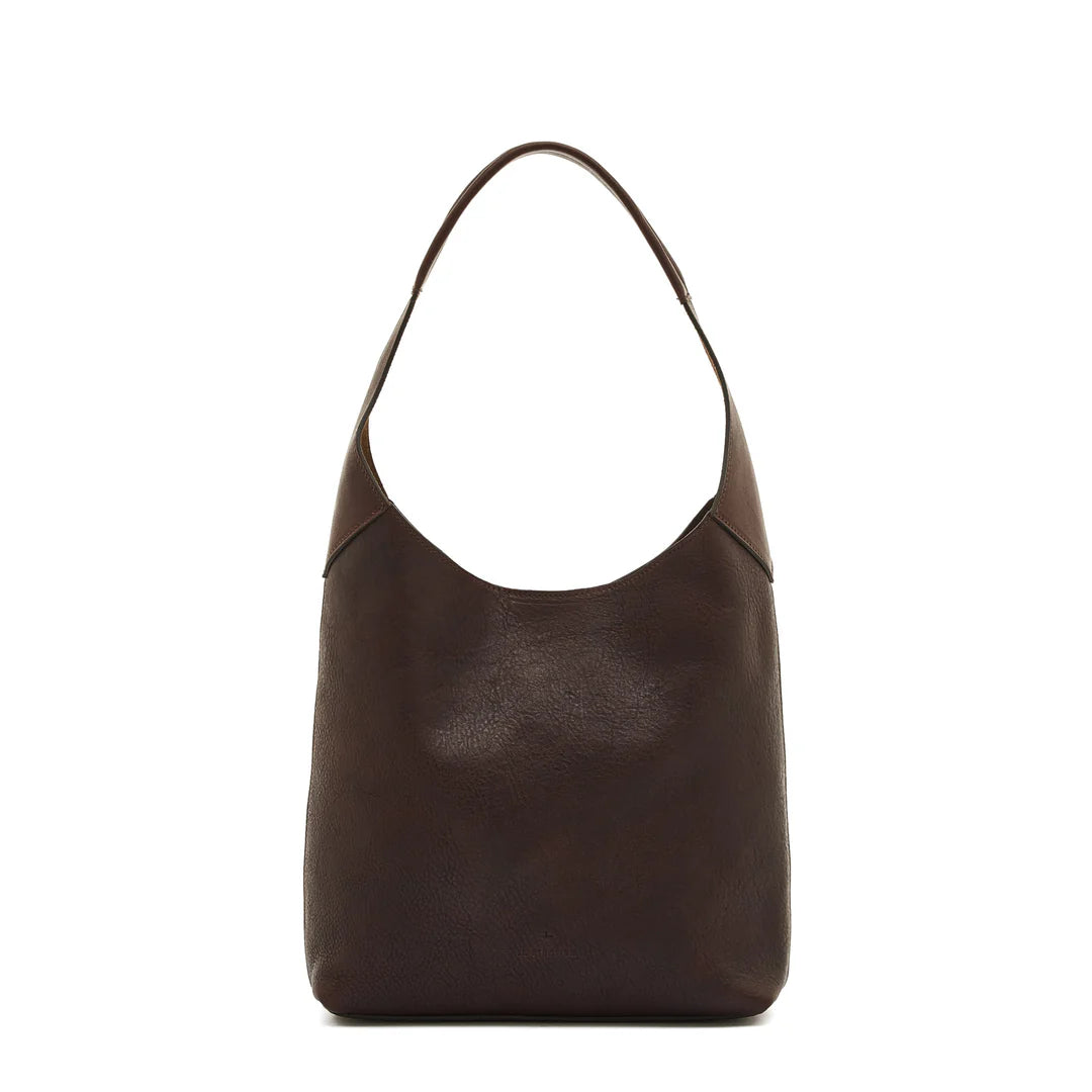 Il Bisonte Le Laudi shoulder bag in coffee vegetable-tanned Italian leather