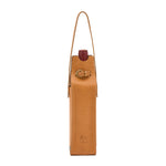 Il Bisonte leather bottle holder in natural vegetable-tanned Italian leather