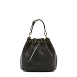 Il Bisonte leather bucket bag in black vegetable-tanned Italian leather