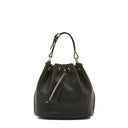 Il Bisonte leather bucket bag in black vegetable-tanned Italian leather
