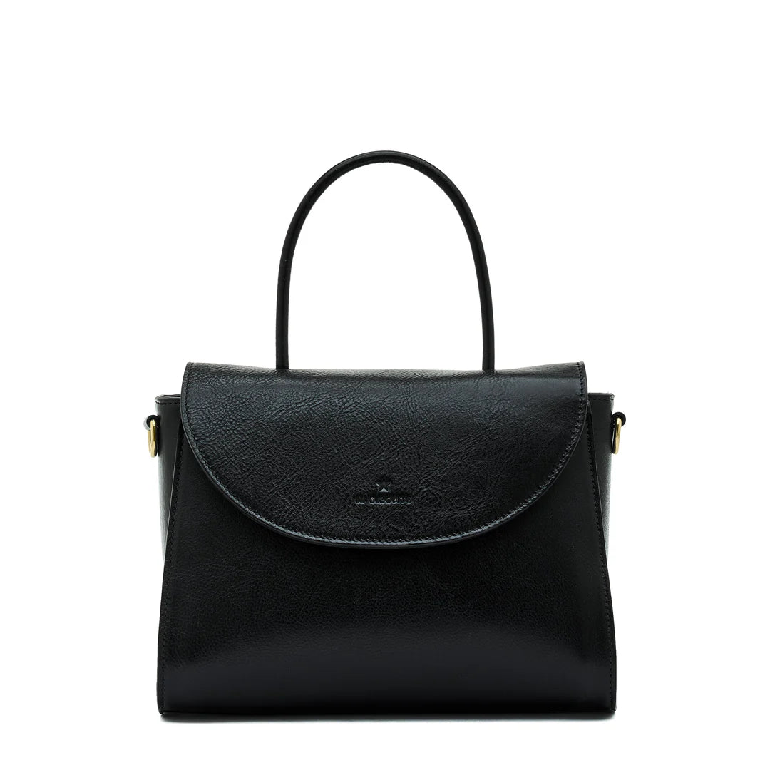 Il Bisonte Linea 1978 handbag in black vegetable-tanned Italian leather