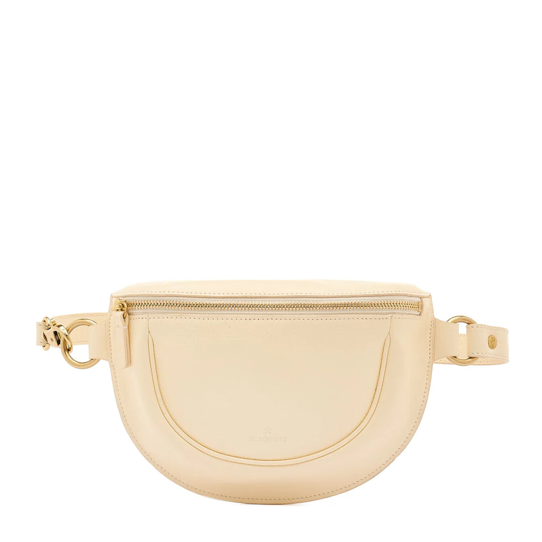 Il Bisonte Oliveta belt bag in milk vegetable-tanned Italian leather