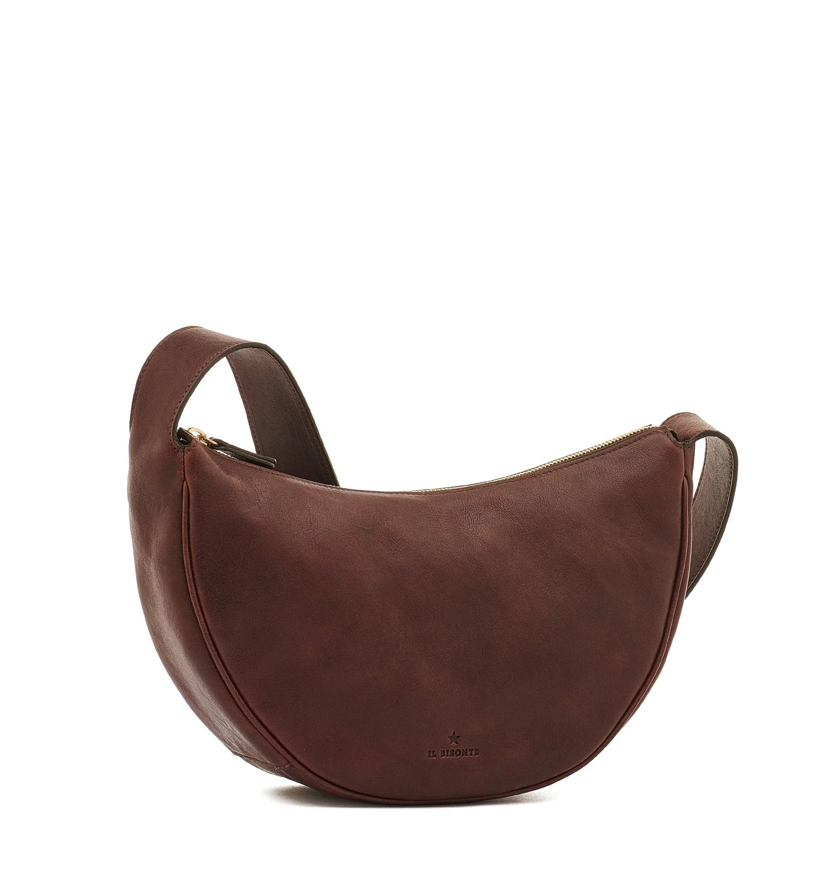 Il Bisonte Oliveta Hobo Bag in Coffee crafted from vegetable-tanned Italian leather