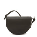 Il Bisonte Snodo crossbody bag in black vintage leather with handcrafted wood frame