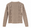 Lamberto Losani for CashmereRED cashmere Aran cropped crewneck sweater in dark natural