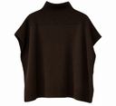 Back view of the Lamberto Losani Hemingway cashmere poncho in dark brown