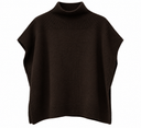 Lamberto Losani for CashmereRED Hemingway cashmere poncho in dark brown with funnel neck