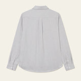 Back view of Les Deux Desert Reg Shirt in Grey Mélange brushed cotton, slim fit with center box pleat