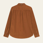 Back view of Les Deux Konrad Corduroy Shirt in lightweight organic cotton with curved hem and box pleat yoke