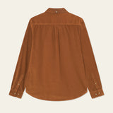 Back view of Les Deux Konrad Corduroy Shirt in lightweight organic cotton with curved hem and box pleat yoke