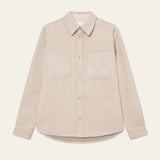 Les Deux Lennon Bouclé Overshirt in heavyweight textured fabric with chest flap pockets and bone-look buttons, front view