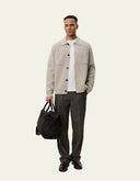 Les Deux Milano Knit Overshirt in 100% wool with a structured shirt collar and chest patch pockets