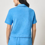 Back view of women's elbow sleeve cotton t-shirt by Lilla P in regatta with relaxed fit