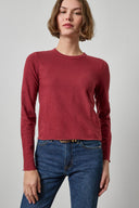 Lilla P Vintage Bias long sleeve tee in Cabernet burgundy slub