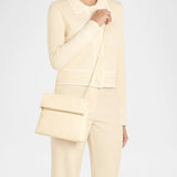 Il Bisonte Anna Fold-Over Flap Crossbody Bag — Milk & Graphite