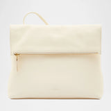 Il Bisonte Anna Fold-Over Flap Crossbody Bag — Milk & Graphite