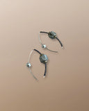 Simon Alcantara Dream Interval earrings with labradorite, titanium pyrite and sterling silver handwoven cord