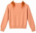 Back view of the Sphere One Seashore cashmere cardigan in Madder Rose