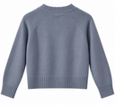 Back view of the Sphere One Sorcha V-neck sweater in Fake Ash
