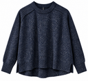 Sphere One Trailer 4-ply cashmere and lambswool round neck sweater in flecked navy Seafarer
