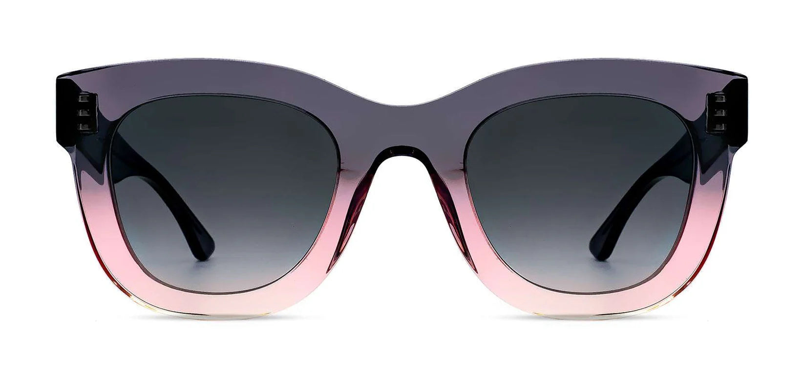 Thierry Lasry GAMBLY 1084 Grey & Pink sunglasses, soft cat-eye frame handmade in Italy from acetate with UV-protective lenses, front view