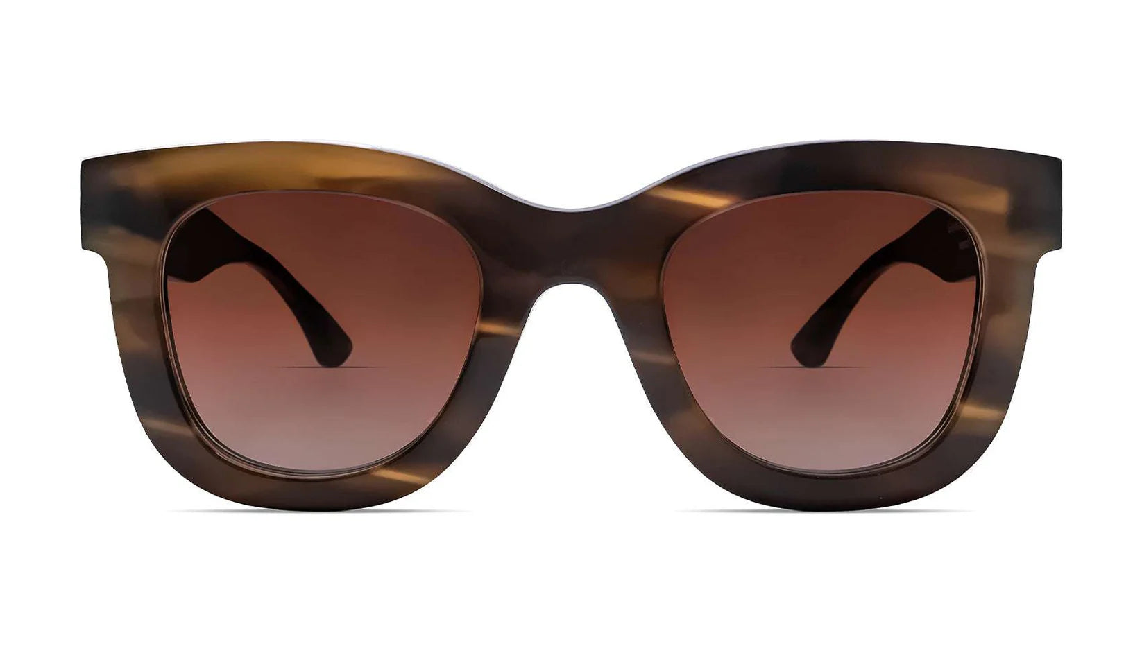 Thierry Lasry GAMBLY 3006 Brown & Black sunglasses, soft cat-eye frame handmade in Italy from acetate with UV-protective lenses, front view