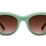 Thierry Lasry SPOOKY 2182 Turquoise sunglasses with beveled cat-eye frame, handmade in Italy from acetate with UV-protective lenses, front view