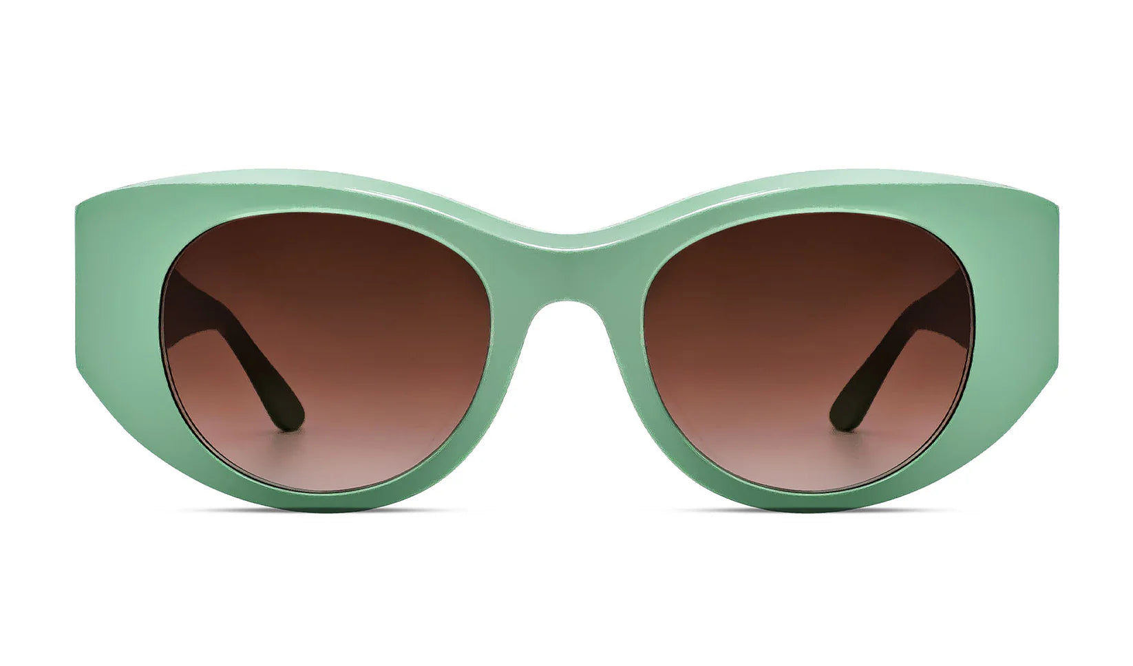 Thierry Lasry SPOOKY 2182 Turquoise sunglasses with beveled cat-eye frame, handmade in Italy from acetate with UV-protective lenses, front view
