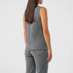 Triarchy Ms Monica tailored denim vest back view – premium sustainable denim