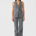 Triarchy Ms Monica tailored denim vest front view – fitted women’s denim layering piece