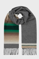 Begg X Co Arran Shirrefs Cashmere Stole Grey Green