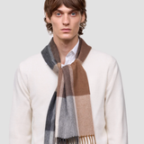 Begg X Co Cashmere Edgar Scarf Charcoal Natrual