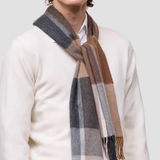 Begg X Co Cashmere Edgar Scarf Charcoal Natrual