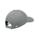 Back of the Varsity Headwear grey wool cap showing the NATO-style strap and steel rings
