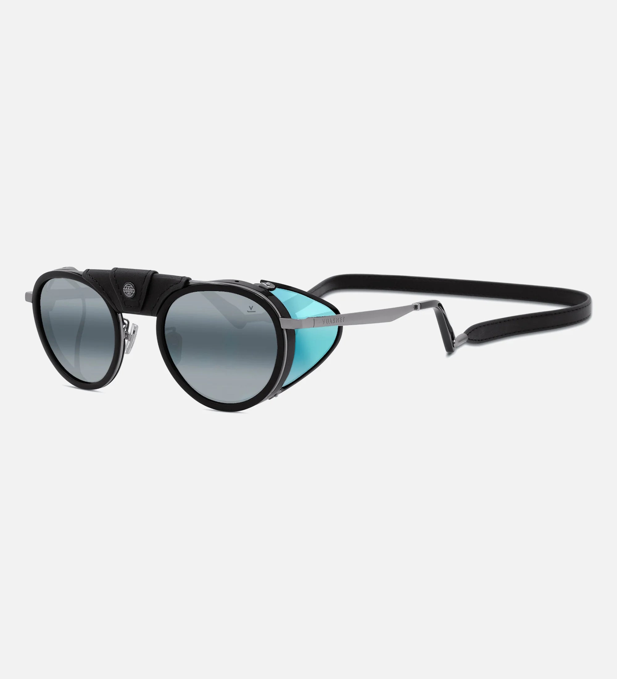 Vuarnet Glacier Genesis sunglasses with bio acetate frame, beta titanium details, removable side shields, and mineral glass lenses in alpine style