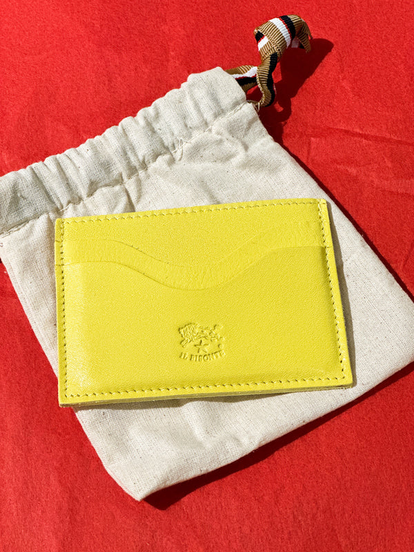 Il Bisonte Salina Cowhide Card Case - Limone