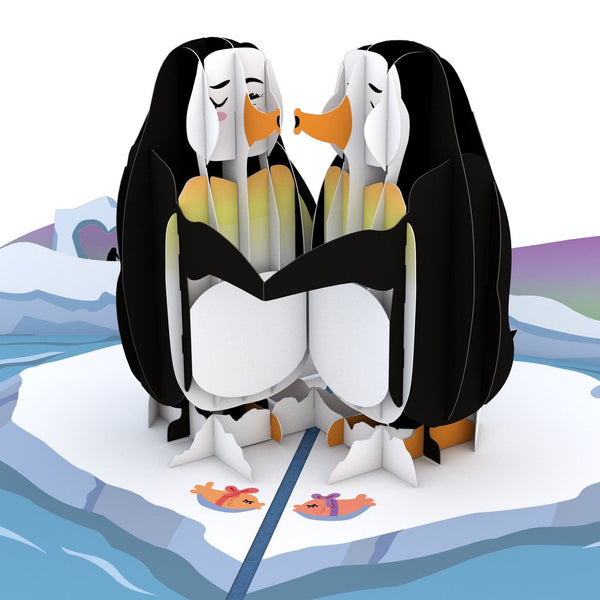 Penguins In Love Pop Up Card